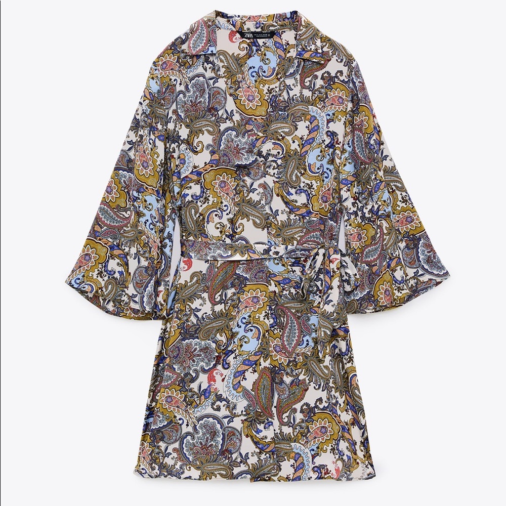 Zara Paisley Printed Mini Dress NWT Size Small